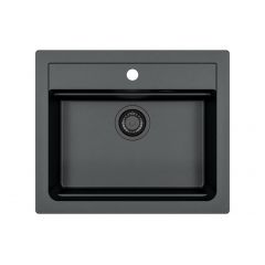 Alveus Atrox 1148162 zlewozmywak granitowy 59x50 cm czarny
