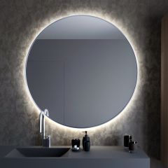 Baltica Design Bright 5904107911632 lustro 90x90 cm okrągłe z oświetleniem z matą grzewczą srebrny