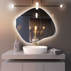Baltica Design Bright Stain III 5904107914787 lustro 100x86 cm z oświetleniem