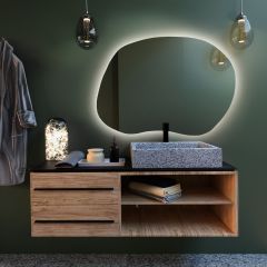 Baltica Design Bright Stain II 5904107915418 lustro 70x50 cm z oświetleniem