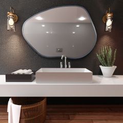 Baltica Design Bright Stain I 5904107916910 lustro 100x72 cm z oświetleniem srebrny