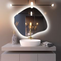 Baltica Design Bright Stain III 5904107919942 lustro 50x43 cm z oświetleniem biały