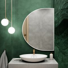 Baltica Design Tiny Border Semi Round 5904107923413 lustro 110x75 cm biały