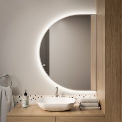Baltica Design Tiny Border Semi Round 5904107927312 lustro 80x40 cm z oświetleniem srebrny