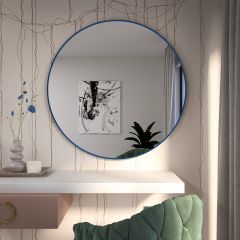 Baltica Design Tiny Border Round 5904107930404 lustro 50x50 cm okrągłe niebieski