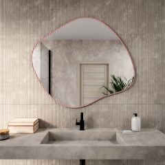 Baltica Design Tiny Border Stain III 5904107931814 lustro 80x70 cm różowy
