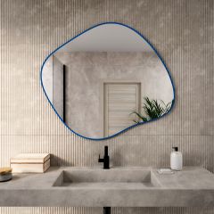 Baltica Design Tiny Border Stain III 5904107931876 lustro 80x70 cm niebieski