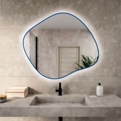 Baltica Design Bright Stain III 5904107932149 lustro 50x43 cm z oświetleniem niebieski