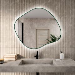 Baltica Design Bright Stain III 5904107932323 lustro 50x43 cm z oświetleniem zielony