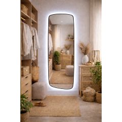 Baltica Design Stone Calm 5904107932576 lustro 50x155 cm z oświetleniem czarny