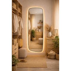 Baltica Design Stone Calm 5904107932583 lustro 50x155 cm z oświetleniem czarny