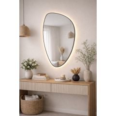 Baltica Design Stone Fluid 5904107932705 lustro 55x92 cm z oświetleniem czarny