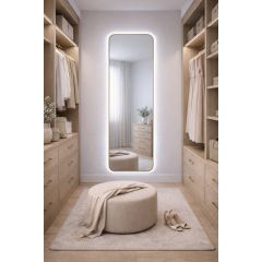 Baltica Design Stone Aura 5904107932903 lustro 50x155 cm z oświetleniem złoty