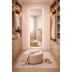 Baltica Design Stone Aura 5904107932910 lustro 50x155 cm z oświetleniem złoty