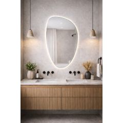 Baltica Design Stone Fluid 5904107933108 lustro 55x92 cm z oświetleniem