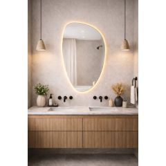 Baltica Design Stone Fluid 5904107933115 lustro 55x92 cm z oświetleniem