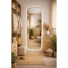 Baltica Design Stone Calm 5904107933283 lustro 50x155 cm z oświetleniem czarny