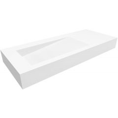 Cristalstone Linea Ideal U1100MBLOLBBO umywalka 110x45 cm prostokątna ścienna-z blatem biała