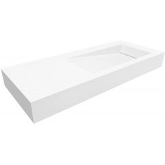 Cristalstone Linea Ideal U1100MBPOLBBO umywalka 110x45 cm prostokątna ścienna-z blatem biała