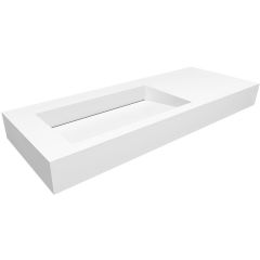 Cristalstone Linea Ideal U1200MBLOLCBO umywalka 120x45 cm prostokątna ścienna-z blatem biała