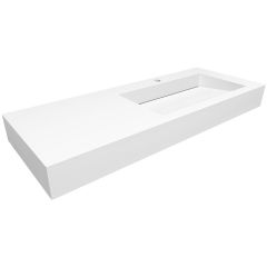 Cristalstone Linea Ideal U1200MBPOLC umywalka 120x45 cm prostokątna ścienna-z blatem biała