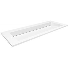 Cristalstone Linea Ideal U1200MOLCCRBO umywalka 120x45 cm prostokątna wpuszczana-z blatem biała