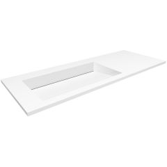 Cristalstone Linea Ideal U1300MBLOLCCRBO umywalka 130x45 cm prostokątna wpuszczana-z blatem biała