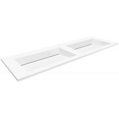 Cristalstone Linea Ideal U14002xMOLCCRBO umywalka 140x45 cm prostokątna wpuszczana-podwójna biała