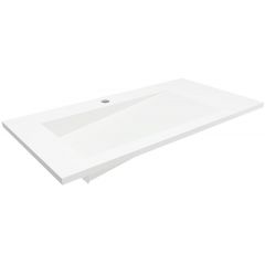 Cristalstone Linea Ideal U900MBLOLBCR umywalka 90x45 cm prostokątna wpuszczana-z blatem biała