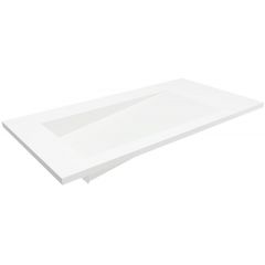 Cristalstone Linea Ideal U900MBLOLBCRBO umywalka 90x45 cm prostokątna wpuszczana-z blatem biała