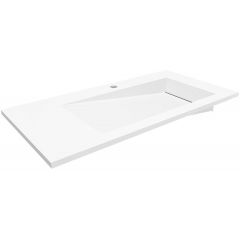 Cristalstone Linea Ideal U900MBPOLBCR umywalka 90x45 cm prostokątna wpuszczana-z blatem biała