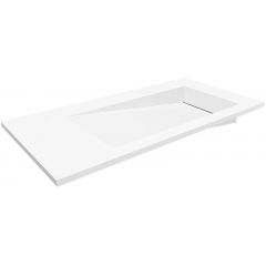 Cristalstone Linea Ideal U900MBPOLBCRBO umywalka 90x45 cm prostokątna wpuszczana-z blatem biała