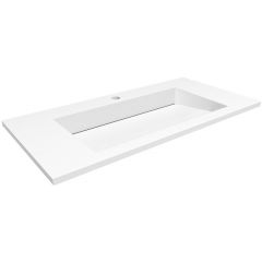 Cristalstone Linea Ideal U900MCOLCCR umywalka 90x45 cm prostokątna wpuszczana-z blatem biała