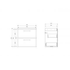 Cersanit Milagros S1021002 szafka 59.4x37.4x55.1 cm podumywalkowa wisząca czarna