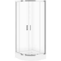 Cersanit Arteco S157001 kabina prysznicowa 80x80 cm półokrągła chrom połysk/szkło przezroczyste