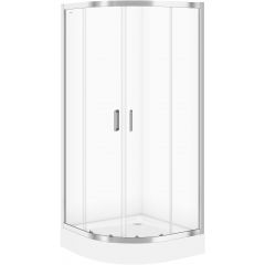 Cersanit Arteco S157002 kabina prysznicowa 90x90 cm półokrągła chrom połysk/szkło przezroczyste