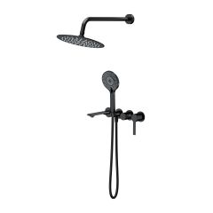 Cersanit Virgo S522117 zestaw wannowo-prysznicowy podtynkowy z deszczownicą czarny