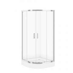 Cersanit Iva S601202 kabina z brodzikiem 90x90 cm półokrągła chrom połysk/szkło przezroczyste