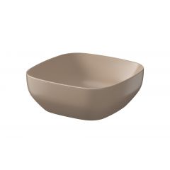 Cersanit Larga K677058 umywalka 38x38 cm kwadratowa nablatowa brąz/beż