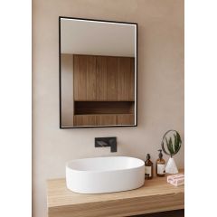 Dubiel Vitrum Poe 5905241013244 lustro 60x80 cm prostokątne z oświetleniem czarny