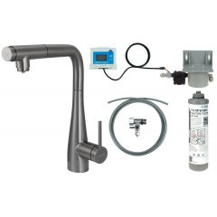 Deante Eridan BREFD75M zestaw startowy z baterią kuchenną stojąca grafit/szary