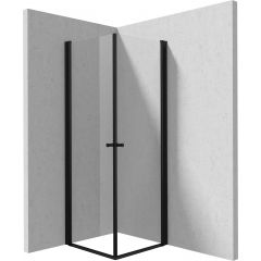 Deante Kerria Plus KKNNW08W08 kabina prysznicowa 80x80 cm kwadratowa czarny mat/szkło przezroczyste