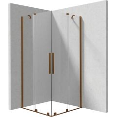 Deante Prizma KPNCP09P09 kabina prysznicowa 90x90 cm kwadratowa brąz szczotkowany/szkło przezroczyste