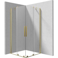 Deante Kerria Plus KPNZP09P09 kabina prysznicowa 90x90 cm kwadratowa złoty połysk/szkło przezroczyste