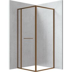 Deante Square KQBC088P kabina prysznicowa 80x80 cm kwadratowa brąz szczotkowany/szkło przezroczyste