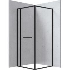 Deante Blur KQBN088P kabina prysznicowa 80x80 cm kwadratowa czarny mat/szkło przezroczyste