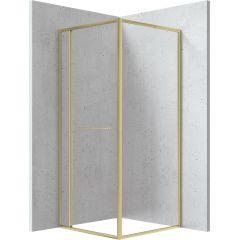 Deante Square KQBR099P kabina prysznicowa 90x90 cm kwadratowa złoty szczotkowany/szkło przezroczyste
