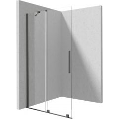 Deante Prizma KTJD34R ścianka prysznicowa walk-in 140 cm grafitowy szczotkowany/szkło przezroczyste