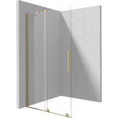 Deante Prizma KTJR34R ścianka prysznicowa walk-in 140 cm złoty szczotkowany/szkło przezroczyste