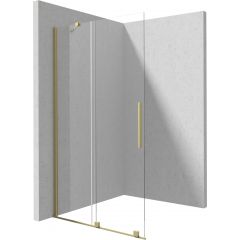 Deante Prizma KTJR39R ścianka prysznicowa walk-in 90 cm złoty szczotkowany/szkło przezroczyste